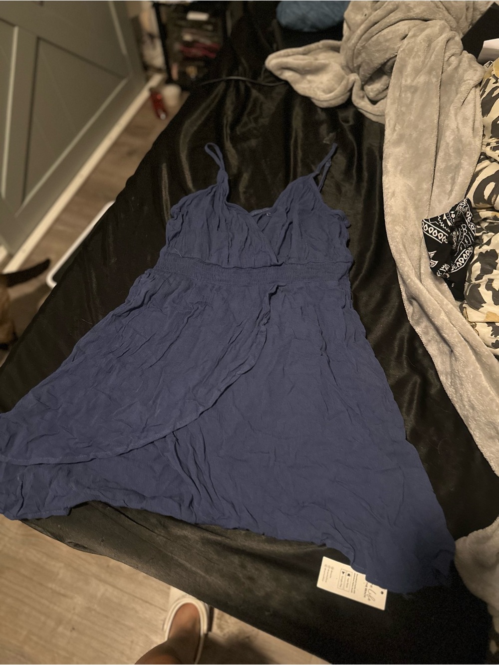 Cupshe Indigo Spaghetti-Strap Mini Dress